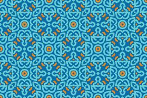 Fabric seamless pattern with blue and orange color vector
