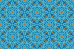 Fabric seamless pattern with blue and orange color vector