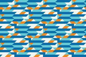 Geometric seamless pattern with blue and orange color. Simple regular background. vector