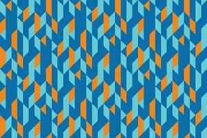 Geometric seamless pattern with blue and orange color. Simple regular background. vector