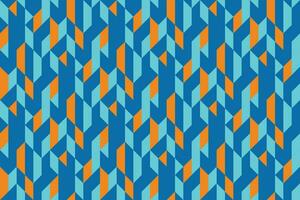 Geometric seamless pattern with blue and orange color. Simple regular background. vector