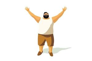 Body Positivity man vector flat minimalistic isolated illustration