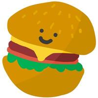 hamburger icon cartoon style vector