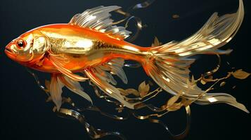 golden fish on background photo