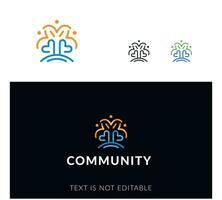 best community and social logo design - people logo - colorful vector