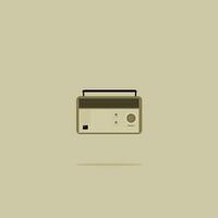 Vector Icon Design Radio Old Retro Flat Design Pastel Color Cream Brown Simple Minimalist EPS 10