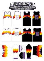 Sun Sky Rays Jersey Design Sportswear Pattern Template vector