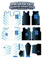 Blue Sharp Stripes Jersey Design Sportswear Pattern Template vector