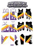 puesta de sol montaña concepto jersey diseño ropa de deporte modelo modelo vector