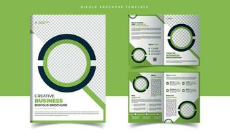 Corporate Bifold Brochure Template, Business Leaflet Template vector