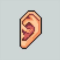 Pixel art illustration Ear. Pixelated Ear. Ear icon pixelated for the pixel art game and icon for website and video game. old school retro. vector