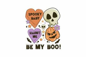 Beb My Boo Retro Halloween Sublimation vector