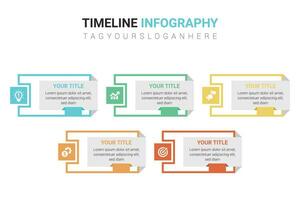 Business data visualization abstract elements of diagram with 5 steps vector