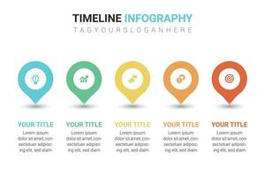 Infographic colorful timeline 5 step vector