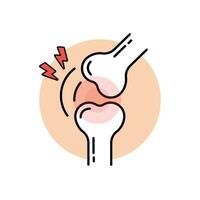 Icon of joint pain.  Linear style illustration. vector