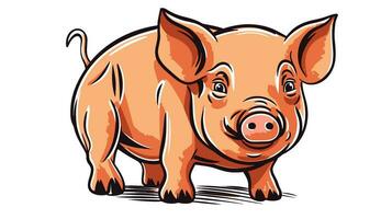 Adorable Pig Image Discover the Charm of a Playful and Cute Farm Animal vector