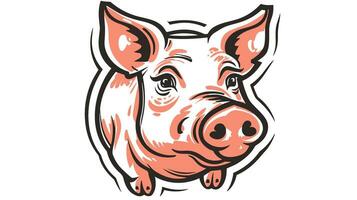 Adorable Pig Image Discover the Charm of a Playful and Cute Farm Animal vector