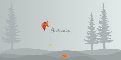 Background design with minimalist colors with an autumn theme. vector