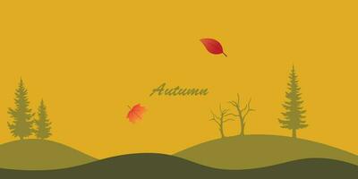 Background design with minimalist colors with an autumn theme. vector