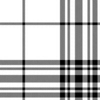 Plaid check pattern in black and white. Seamless fabric texture. Tartan textile print. vector