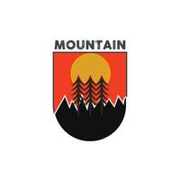 Vintage mountain logo design for travel agency vector