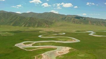 Bayinbuluke grassland and river in a fine day. video