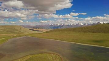 Bayinbuluku grassland and mountains in a fine day. video