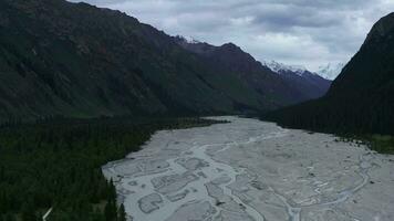 Mountains and trees in a cloudy day. video