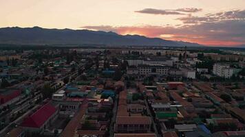 Sonnenuntergang Aussicht von Türken Bagua Stadt. video