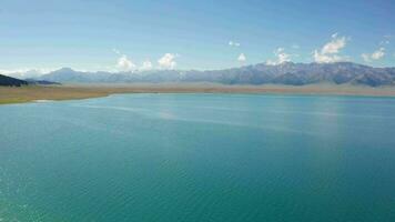 Lake and grassland with a sunny day. video