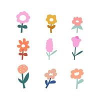 Abstract trendy floral hand drawn illustration vector