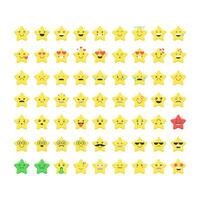 Cute star with face emoticon vector