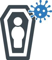 corona virus muerte icono vector