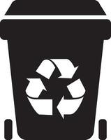 Recycling bin icon vector