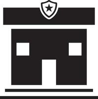 Police station icon vector
