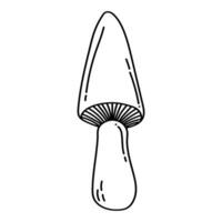 Simple vector doodle. Sketch drawing of forest mushroom. Easy to change color.