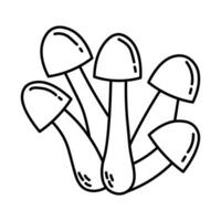 Simple vector doodle. Sketch drawing of forest mushroom. Easy to change color.