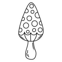 Simple vector doodle. Sketch drawing of forest mushroom. Easy to change color.