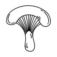 Simple vector doodle. Sketch drawing of forest mushroom. Easy to change color.