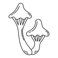 Simple vector doodle. Sketch drawing of forest mushroom. Easy to change color.