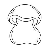 Simple vector doodle. Sketch drawing of forest mushroom. Easy to change color.