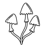 Simple vector doodle. Sketch drawing of forest mushroom. Easy to change color.