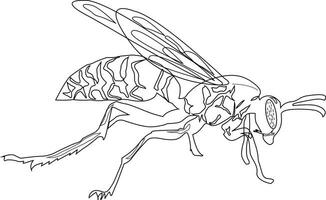 hormiga línea Arte en ilustrador . vector