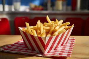 Image of potato fries with sauce photo