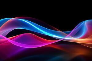 Colorful abstract swirl light trail wave photo