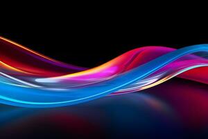 Colorful abstract swirl light trail wave photo