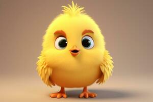 3D render of adorable cute chick photo