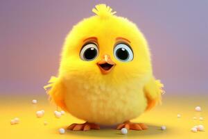 3D render of adorable cute chick photo