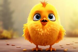 3D render of adorable cute chick photo