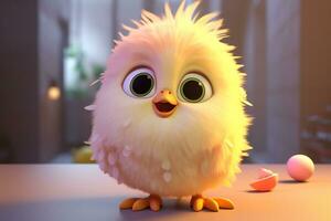 3D render of adorable cute chick photo